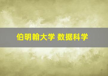 伯明翰大学 数据科学